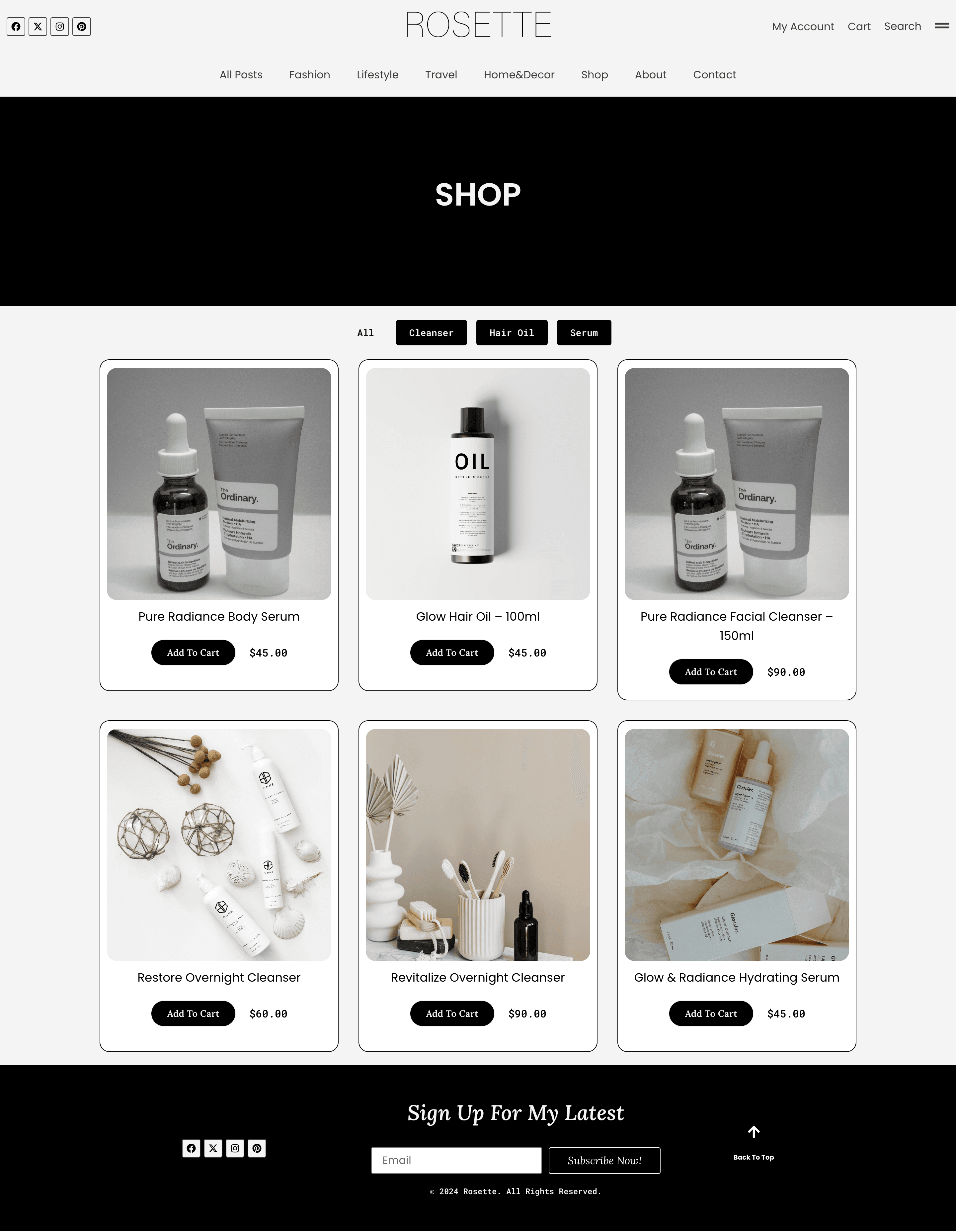 Rosette Skincare Shop